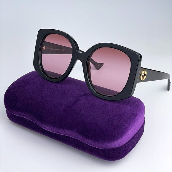NEW Gucci GG1257S 003 Havana Gradient Red Butterfly Oversized Women Sunglasses - Picture 1 of 13